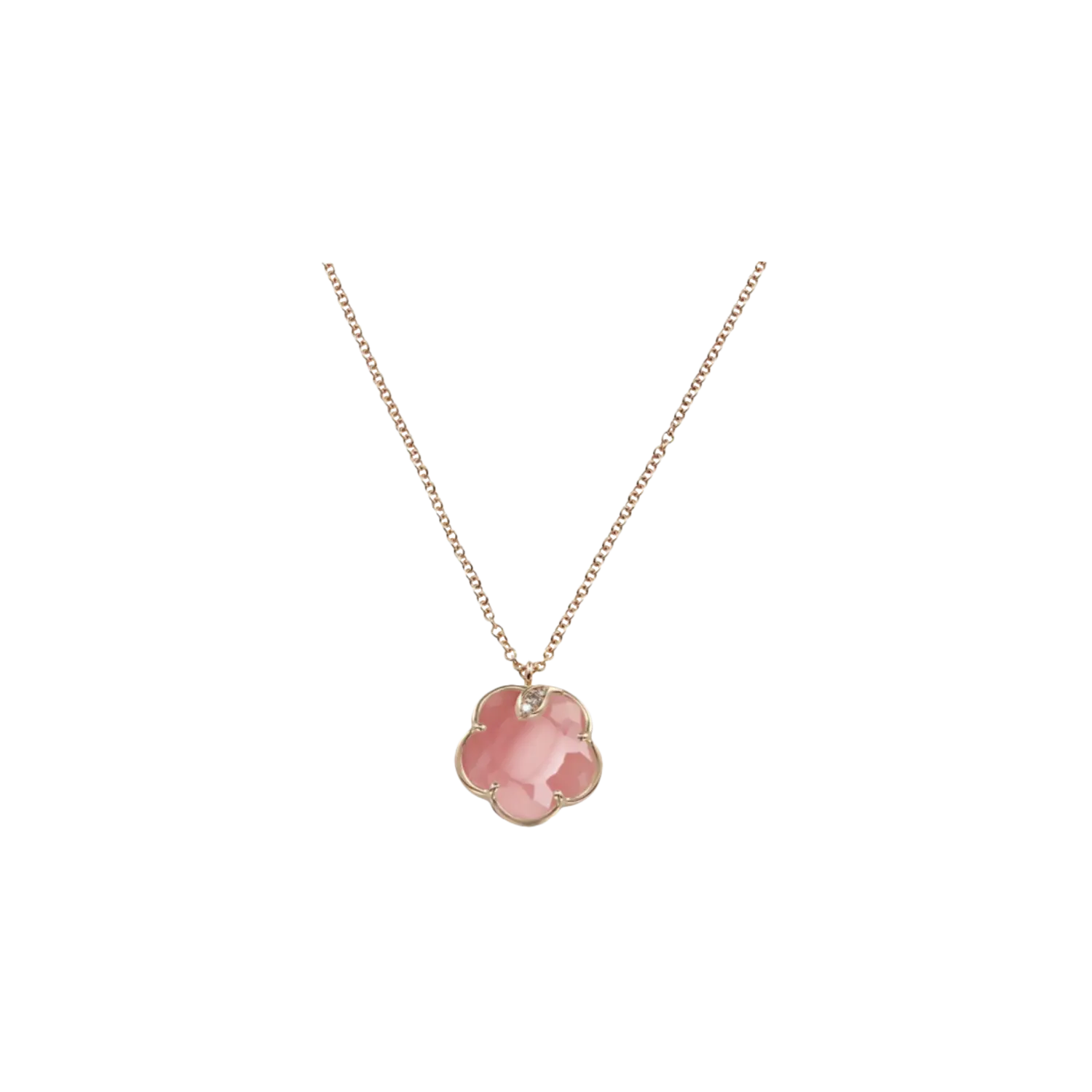 Колье petit joli из розового золота с розовым цветком халцедона, белыми бриллиантами и бриллиантами цвета шампанского Pasquale Bruni
Колье petit joli из розового золота с розовым цветком халцедона, белыми бриллиантами и бриллиантами цвета шампанского Pasquale Bruni