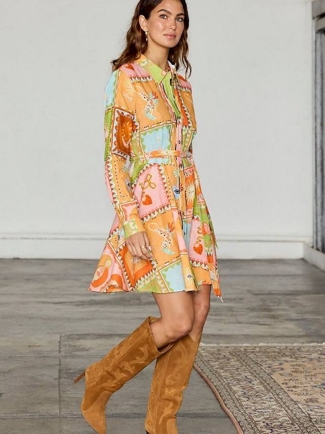 Платье-рубашка с принтом лоурен патч Never Fully Dressed, разноцветный
Платье-рубашка с принтом лоурен патч Never Fully Dressed, разноцветный