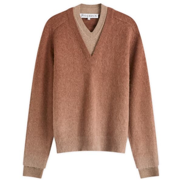 Джемпер с градиентным узором и V-образным вырезом Jw Anderson, коричневый
Джемпер с градиентным узором и V-образным вырезом Jw Anderson, коричневый