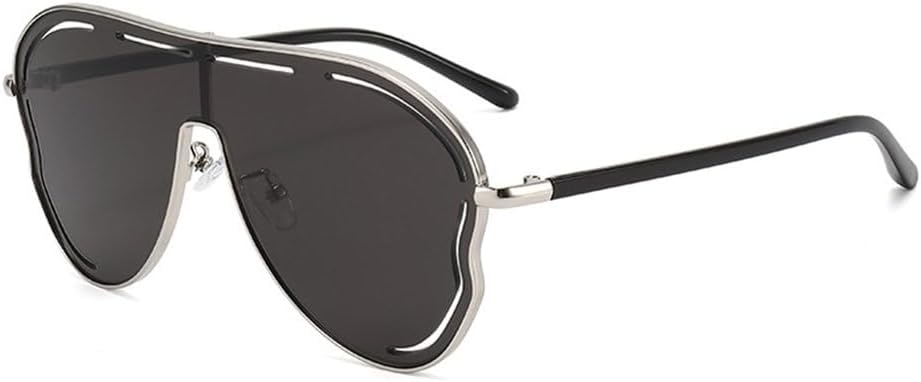 Женские солнцезащитные очки с большой оправой и полыми линзами, солнцезащитный козырек, для путешествий и вождения на открытом воздухе, с защитой от УФ-излучения, модель 2025 года PRSTNN, Silver Black
Женские солнцезащитные очки с большой оправой и полыми линзами, солнцезащитный козырек, для путешествий и вождения на открытом воздухе, с защитой от УФ-излучения, модель 2025 года PRSTNN, Silver Black