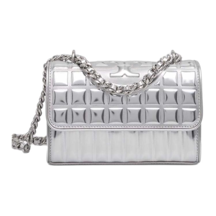 TORY BURCH Кожаная сумка Флеминг Женская наплечная серебристая
TORY BURCH Кожаная сумка Флеминг Женская наплечная серебристая