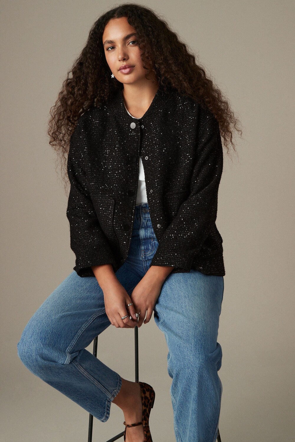 Куртка бомбер с пайетками Next, черный
Куртка бомбер с пайетками Next, черный