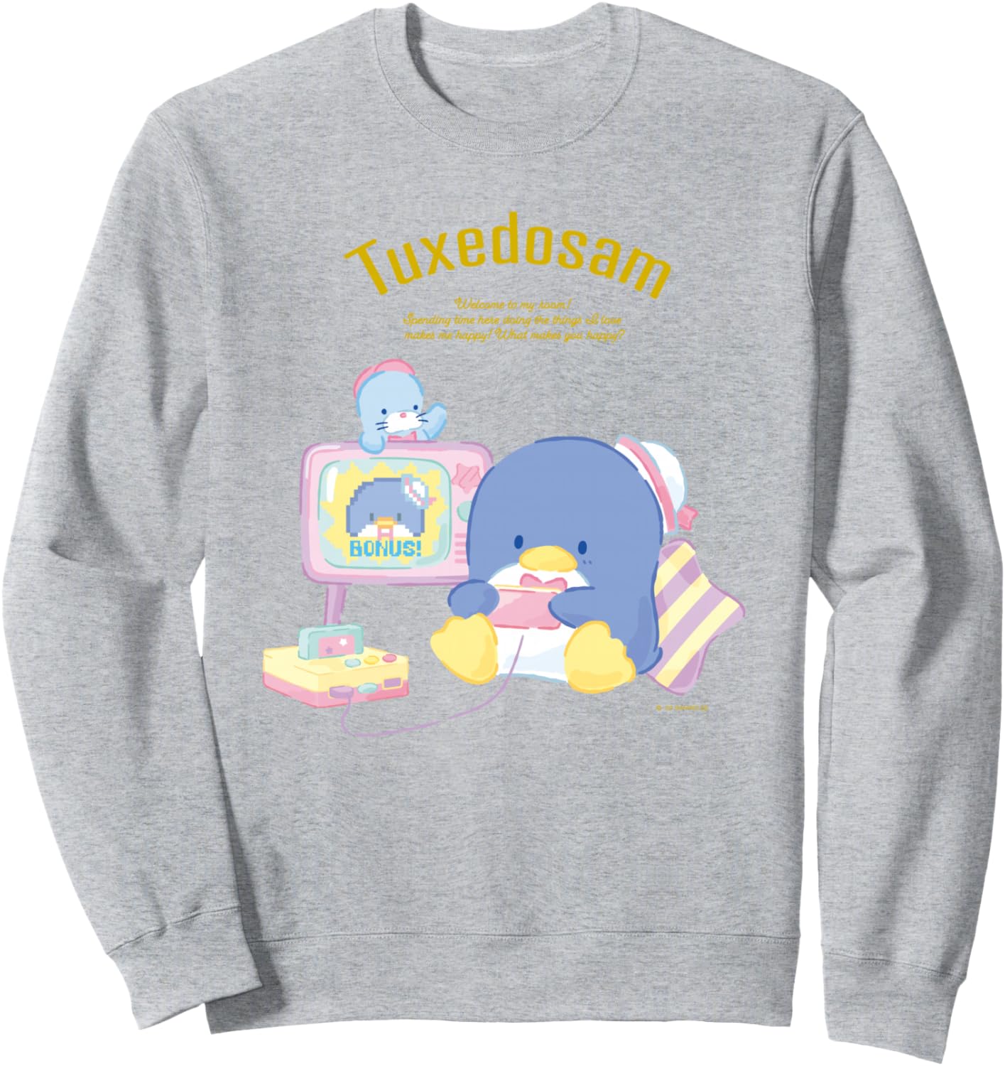 Толстовка Tuxedo Sam Happiness My Room, рекомендованная в качестве подарка на День святого Валентина Sanrio (Watanabe), серый
Толстовка Tuxedo Sam Happiness My Room, рекомендованная в качестве подарка на День святого Валентина Sanrio (Watanabe), серый