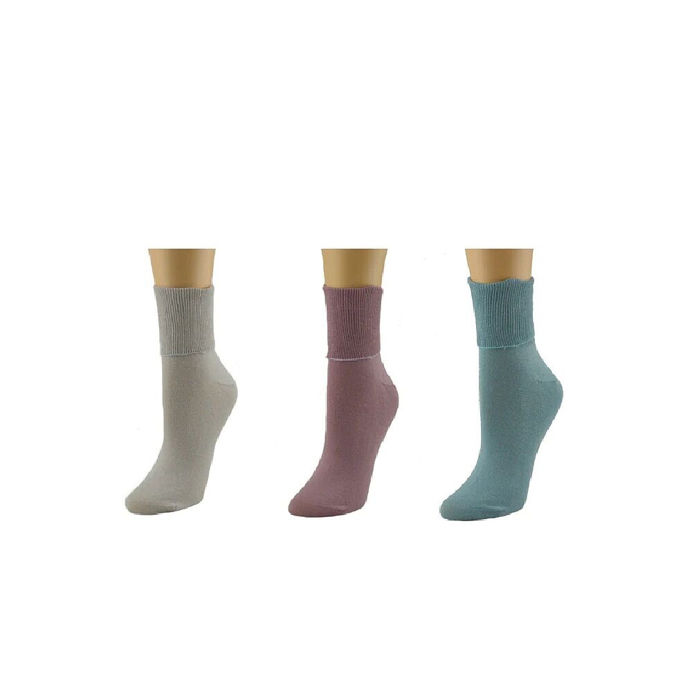 Женские манжеты на щиколотке из 100 % чесаного хлопка, упаковка из 3 пар WEAR SIERRA, цвет Rose Aquifer Chime