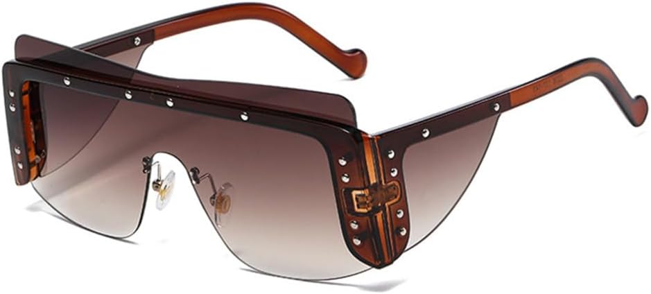 Женские солнцезащитные очки без оправы, женские солнцезащитные очки с металлическими заклепками, мужские очки без оправы, женские очки с защитой от УФ-излучения UV400 MTZJH, Brown-brown
Женские солнцезащитные очки без оправы, женские солнцезащитные очки с металлическими заклепками, мужские очки без оправы, женские очки с защитой от УФ-излучения UV400 MTZJH, Brown-brown