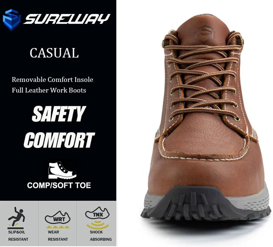 Мужские легкие рабочие ботинки SUREWAY с мягким носком - мокасин, рабочие ботинки/обувь для строительной отрасли - черные, с комфортной стелькой, повышенная устойчивость к маслу и скольжению, коричневый
Мужские легкие рабочие ботинки SUREWAY с мягким носком - мокасин, рабочие ботинки/обувь для строительной отрасли - черные, с комфортной стелькой, повышенная устойчивость к маслу и скольжению, коричневый