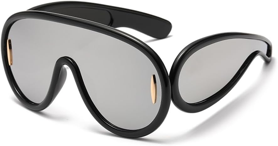 Спортивные панк-очки, большие солнцезащитные очки в стиле стимпанк, женские и мужские, с индивидуальным дизайном, очки-маска с защитой от УФ-излучения UV400 HYYZZC, Black Silver
Спортивные панк-очки, большие солнцезащитные очки в стиле стимпанк, женские и мужские, с индивидуальным дизайном, очки-маска с защитой от УФ-излучения UV400 HYYZZC, Black Silver