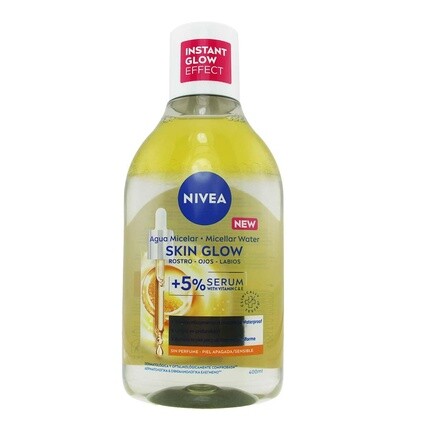 NIVEA Skin Glow Micellar Water 400 мл Очищающий гель для лица с 5% сыворотки и комплексом аминокислот Тоник для лица, глаз и губ Масло для снятия макияжа с витаминами С и Е