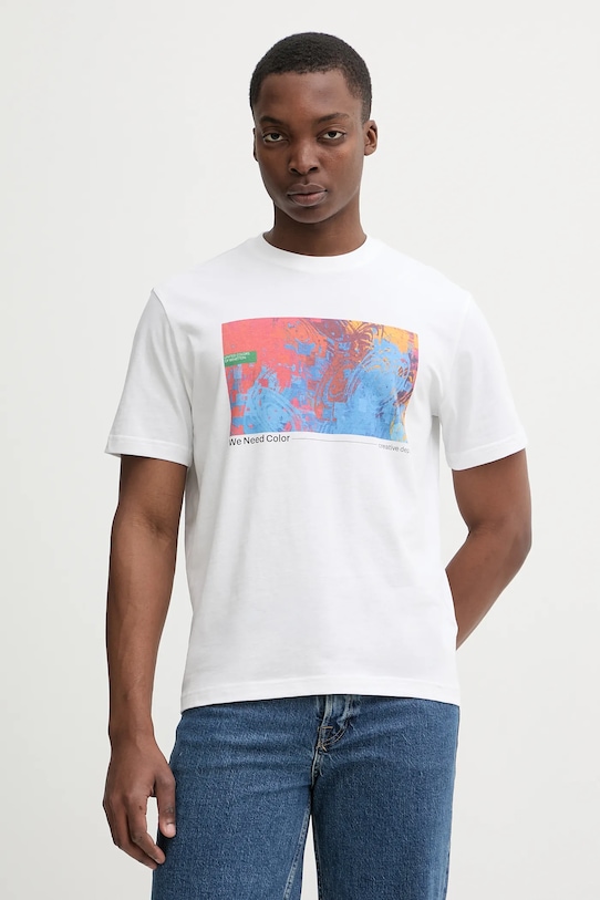 Хлопковая футболка United Colors of Benetton, белый
Хлопковая футболка United Colors of Benetton, белый