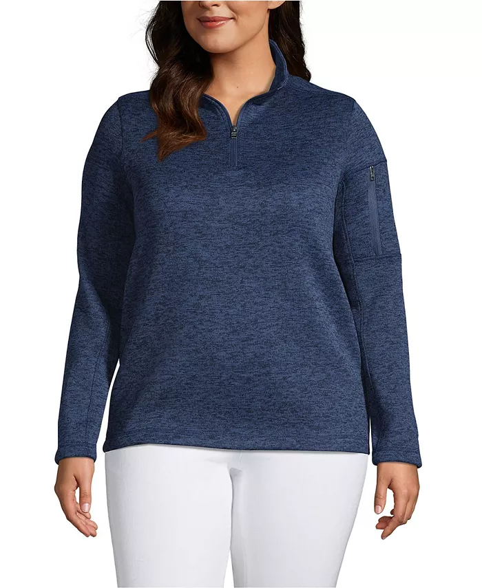 Свитер больших размеров из флиса с застежкой-молнией на четверть дюйма Lands' End, синий
Свитер больших размеров из флиса с застежкой-молнией на четверть дюйма Lands' End, синий