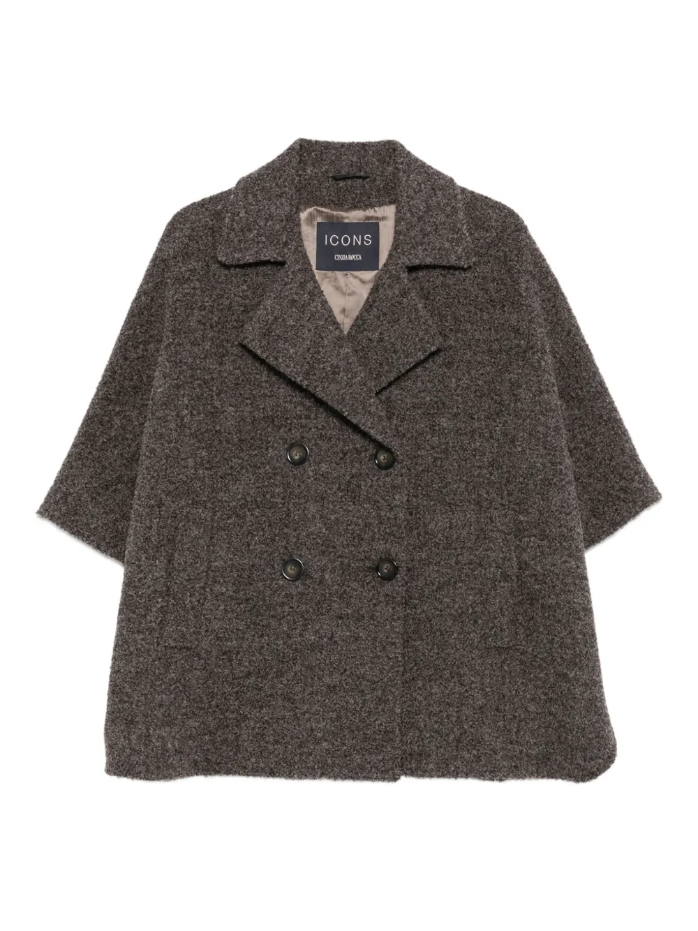 Двубортный пиджак с короткими рукавами Cinzia Rocca, серый
Двубортный пиджак с короткими рукавами Cinzia Rocca, серый