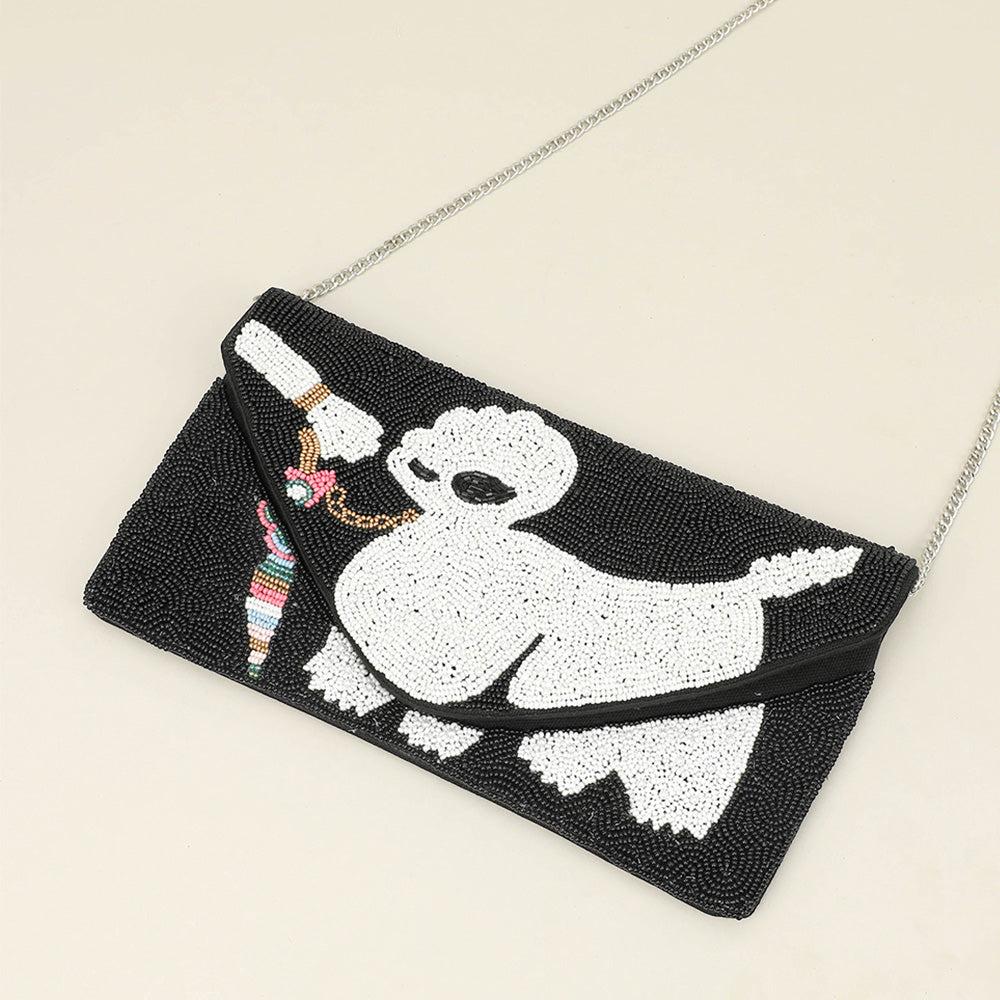 Бижутерия с бисером на клапане в виде собаки Сумка-конверт На пояс или через плечо FASHNZFAB, черный
Бижутерия с бисером на клапане в виде собаки Сумка-конверт На пояс или через плечо FASHNZFAB, черный