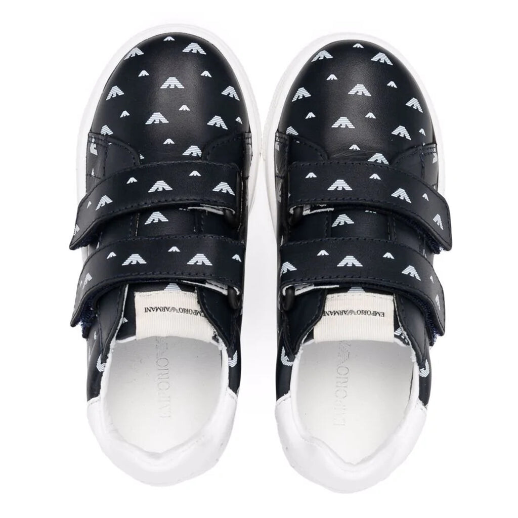 Темно-синие кроссовки с логотипом и ремешком Armani, синий
Темно-синие кроссовки с логотипом и ремешком Armani, синий