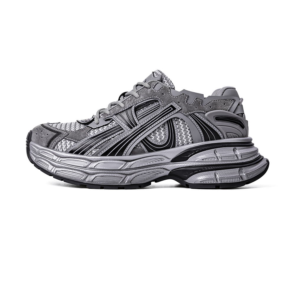 Низкие массивные кроссовки мужские серебристо-серые MR.A, Silver Gray 
Низкие массивные кроссовки мужские серебристо-серые MR.A, Silver Gray