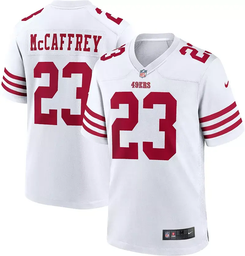 Мужская белая игровая майка Nike San Francisco 49ers Christian McCaffrey #23
Мужская белая игровая майка Nike San Francisco 49ers Christian McCaffrey #23