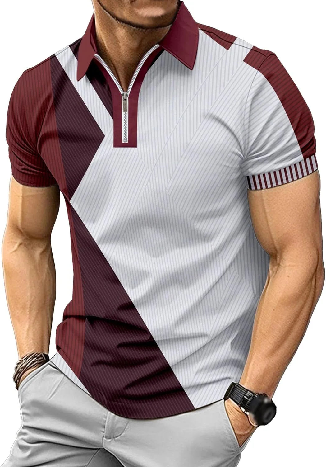 Мужская поло с цветными блоками и коротким рукавом Aosufei
Мужская поло с цветными блоками и коротким рукавом Aosufei