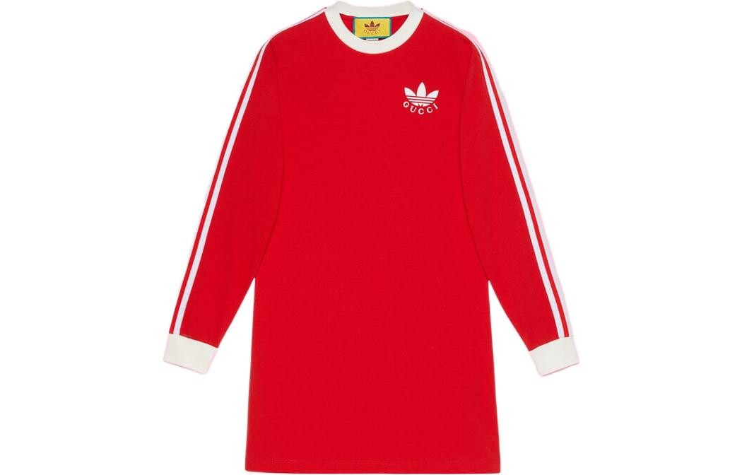 Платье Adidas x Gucci с длинными рукавами, красный 
Платье Adidas x Gucci с длинными рукавами, красный