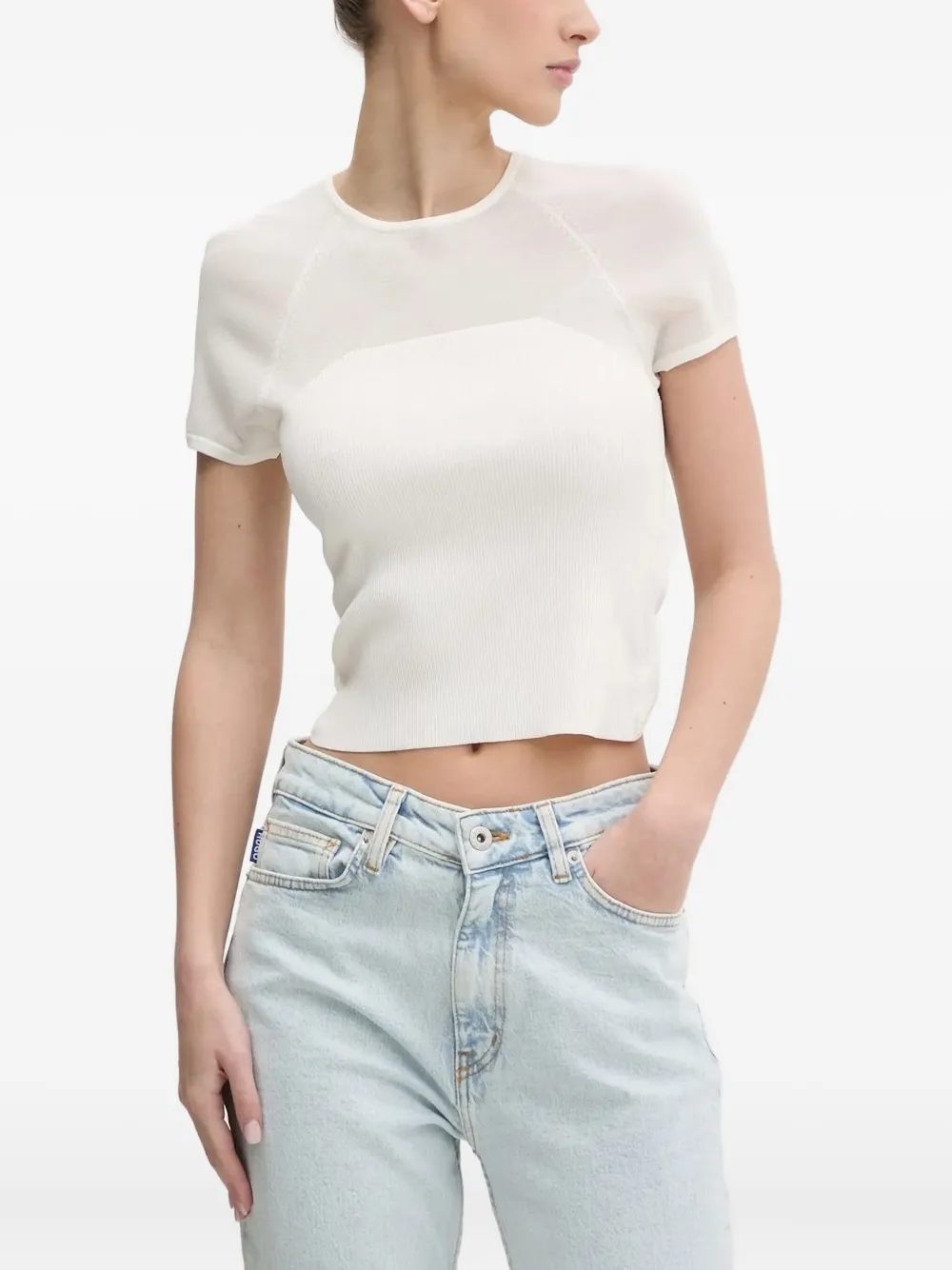 Футболка в рубчик с сетчатой вставкой HUGO, белый
Футболка в рубчик с сетчатой вставкой HUGO, белый