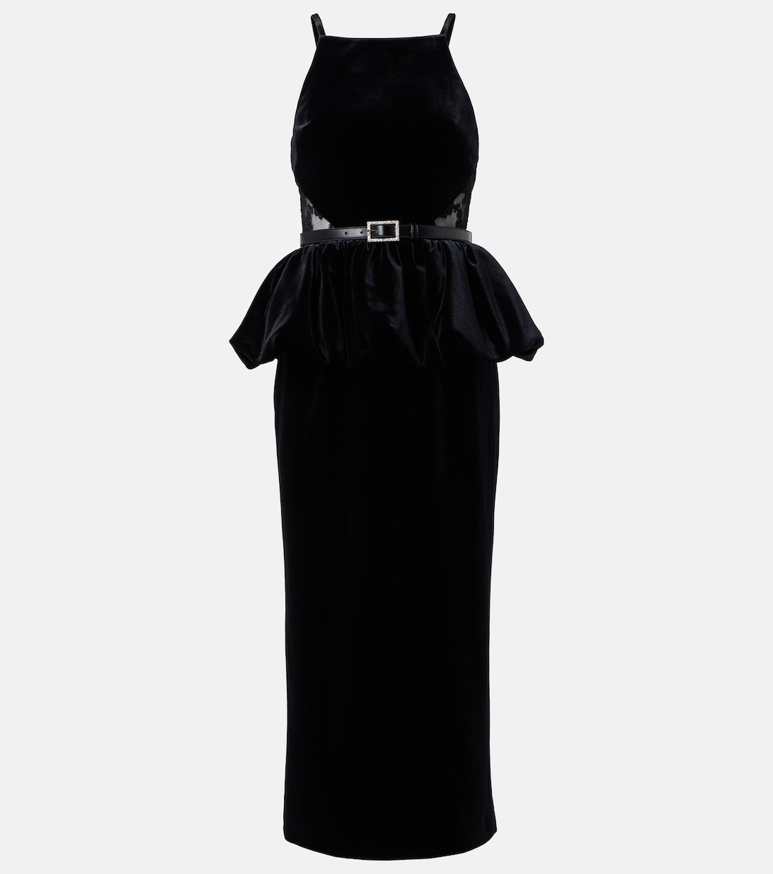 Платье миди из бархата с поясом и кружевной отделкой Self-Portrait, черный
Платье миди из бархата с поясом и кружевной отделкой Self-Portrait, черный