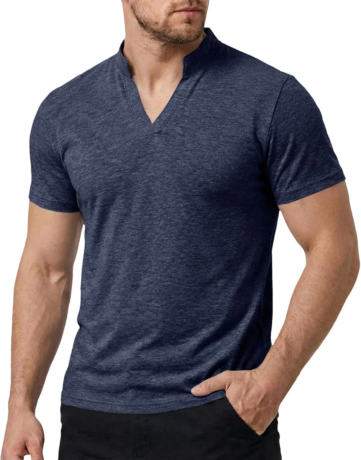 CRNTCEM мужская футболка с V-образным вырезом, короткий рукав, Slim Fit
CRNTCEM мужская футболка с V-образным вырезом, короткий рукав, Slim Fit