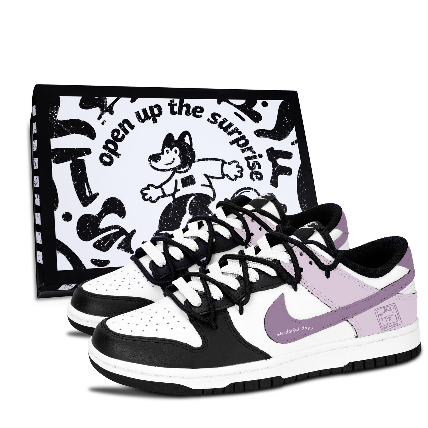Nike Dunk Black White, Purple Soft Sweet Leather Slip Resistant Abrasion Resistant Lightweight Cushioning Low top
Nike Dunk Black White, Purple Soft Sweet Leather Slip Resistant Abrasion Resistant Lightweight Cushioning Low top