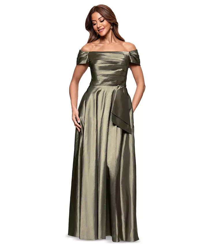 Женское платье из тафты с открытыми плечами XSCAPE, зеленый
Женское платье из тафты с открытыми плечами XSCAPE, зеленый