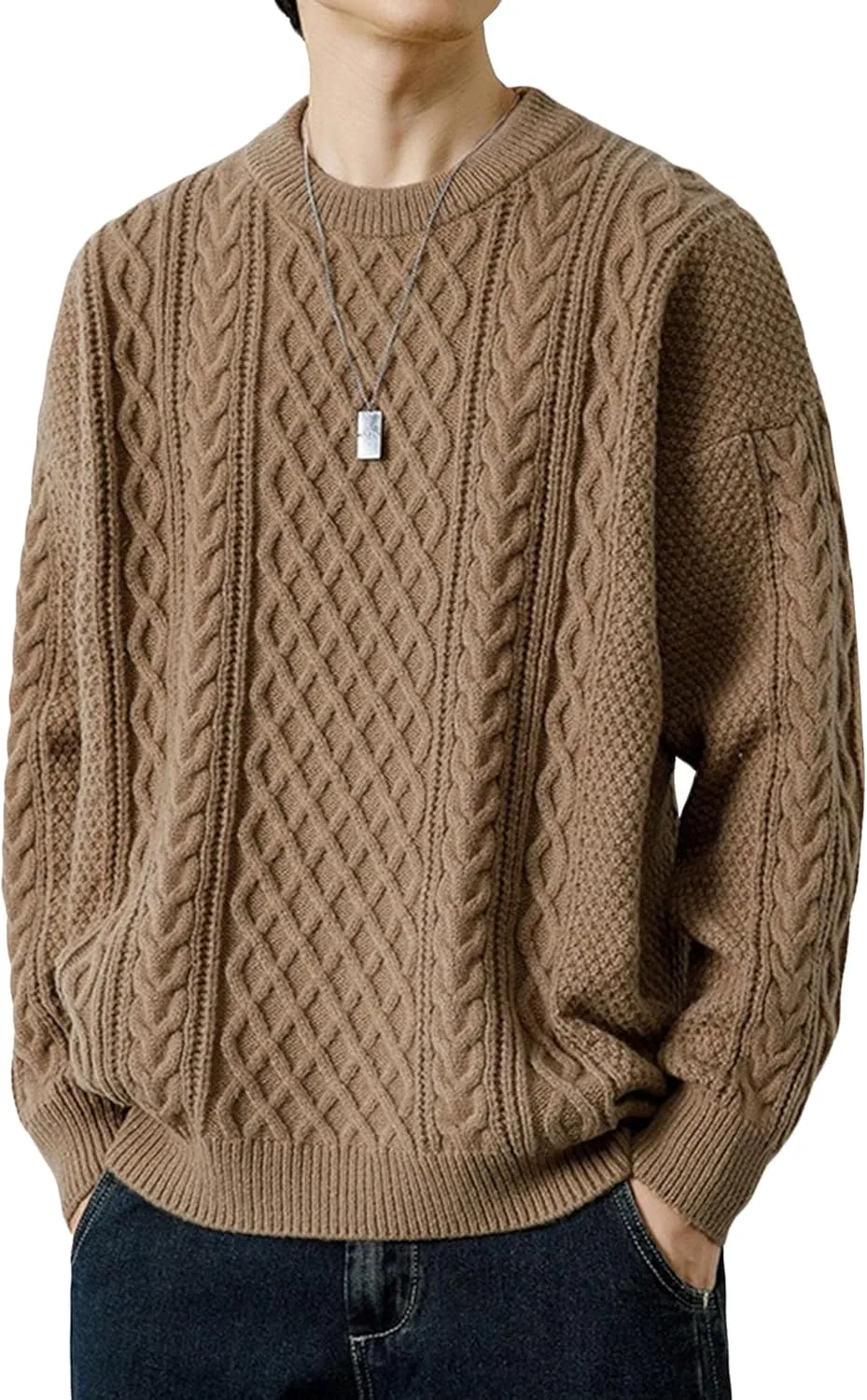 Мужской мягкий теплый свитер с косой вязкой
Мужской мягкий теплый свитер с косой вязкой