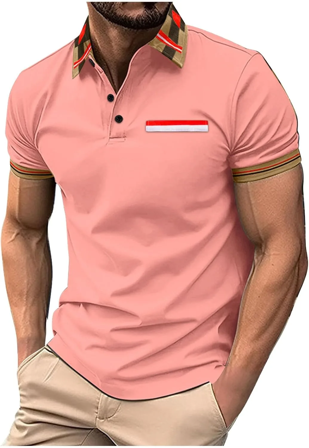 Мужская поло с карманом, короткий рукав, летняя, slim fit QUNPIU
Мужская поло с карманом, короткий рукав, летняя, slim fit QUNPIU