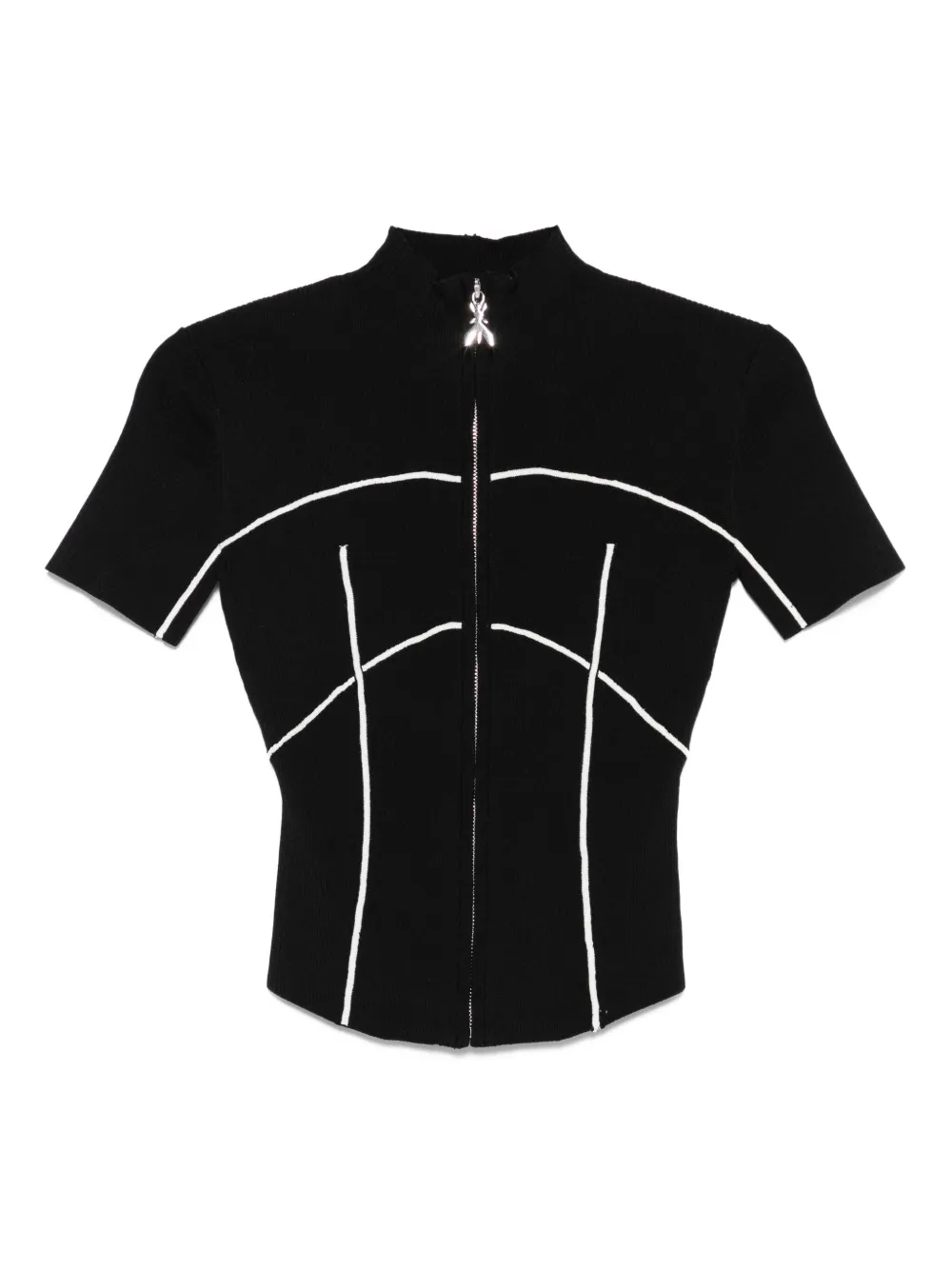 Ребристый топ с застежкой-молнией спереди Patrizia Pepe, черный
Ребристый топ с застежкой-молнией спереди Patrizia Pepe, черный