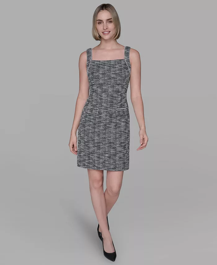 Женское платье-футляр из металлизированного трикотажного твида KARL LAGERFELD PARIS, черный
Женское платье-футляр из металлизированного трикотажного твида KARL LAGERFELD PARIS, черный