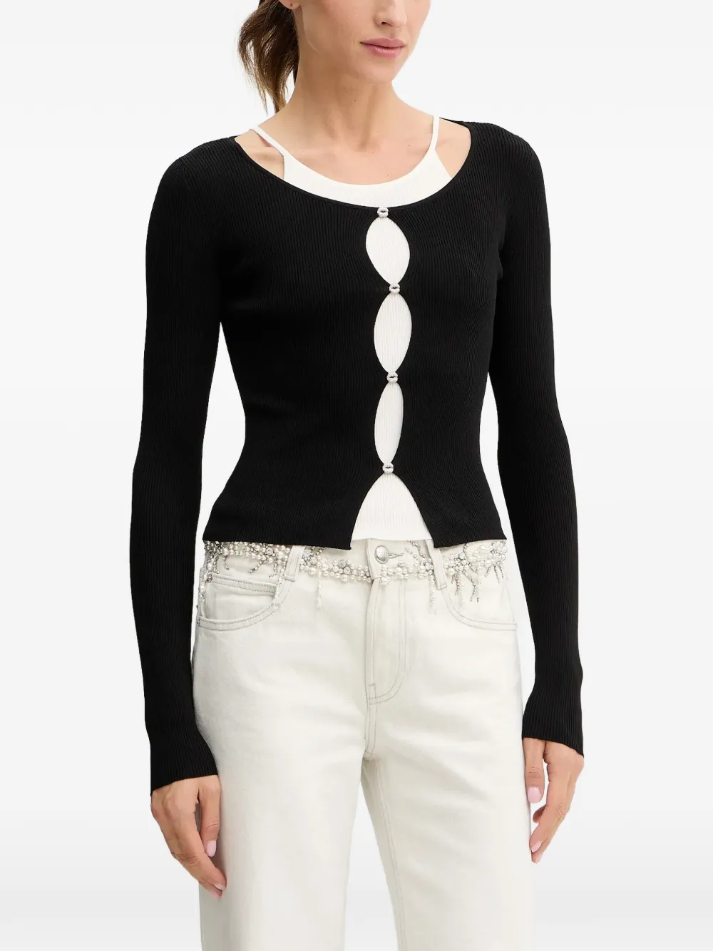 Кардиган с вырезами и длинными рукавами Miss Sixty, черный
Кардиган с вырезами и длинными рукавами Miss Sixty, черный