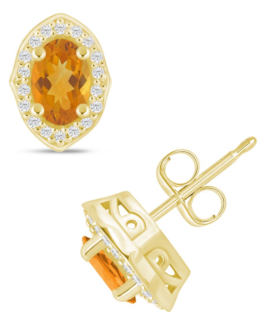 Серьги-гвоздики с бриллиантами и драгоценными камнями (общий вес 1/5 карата) в оправе из белого золота 10 карат (также доступны в оправе из желтого золота 10 карат) Macy's, Citrine
Серьги-гвоздики с бриллиантами и драгоценными камнями (общий вес 1/5 карата) в оправе из белого золота 10 карат (также доступны в оправе из желтого золота 10 карат) Macy's, Citrine