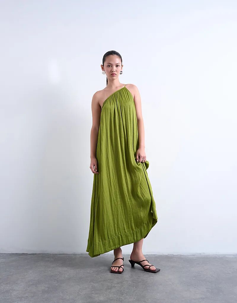 Платье Topshop на одно плечо с блестками из жидкого атласа зеленого цвета
Платье Topshop на одно плечо с блестками из жидкого атласа зеленого цвета