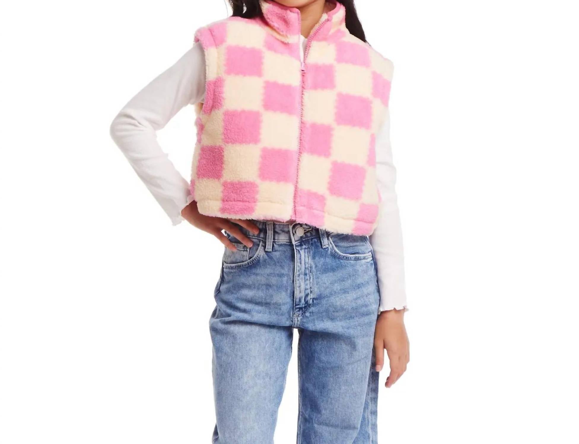 Детский укороченный жилет из флиса в розовом/кремовом цвете Andy & Evan
Детский укороченный жилет из флиса в розовом/кремовом цвете Andy & Evan