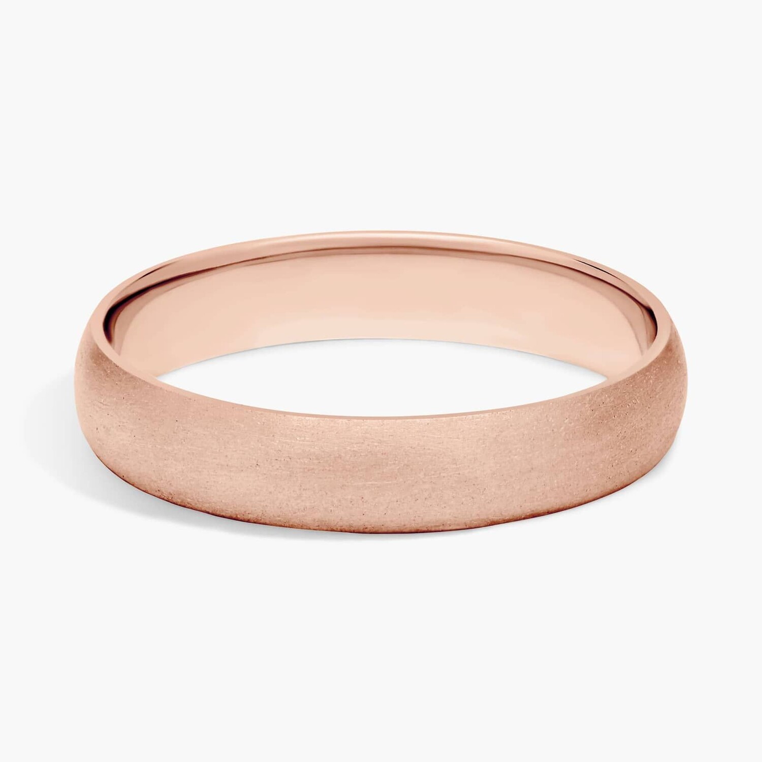 Матовое классическое обручальное кольцо из розового золота 14 карат (4 мм) Blue Nile