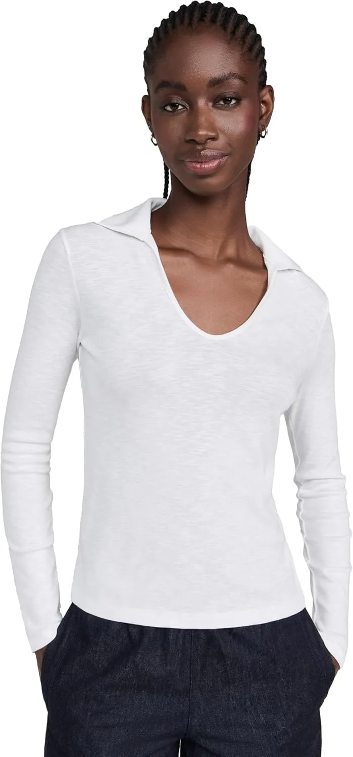 Vince женская поло с длинным рукавом и открытым воротом
Vince женская поло с длинным рукавом и открытым воротом