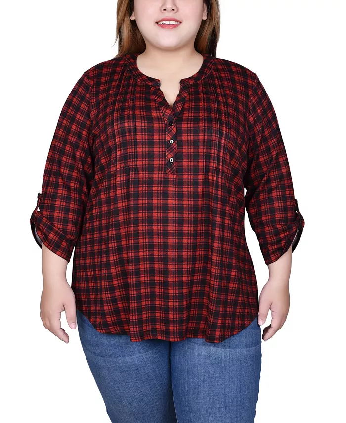 Топ размера плюс с отворотом рукава 3/4 NY Collection, мультиколор
Топ размера плюс с отворотом рукава 3/4 NY Collection, мультиколор