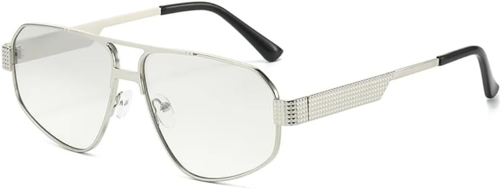 Ретро металлические солнцезащитные очки с двойной перемычкой, многоугольные, в форме «кошачьего глаза», для мужчин, с градиентным покрытием, защита от УФ-излучения UV400 HHZZYVY, Silver Light Gray
Ретро металлические солнцезащитные очки с двойной перемычкой, многоугольные, в форме «кошачьего глаза», для мужчин, с градиентным покрытием, защита от УФ-излучения UV400 HHZZYVY, Silver Light Gray