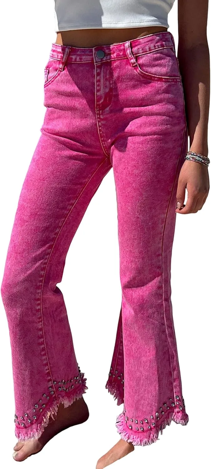 Джинсы женские high waist bright pink с бисером и raw hem Loricete
Джинсы женские high waist bright pink с бисером и raw hem Loricete