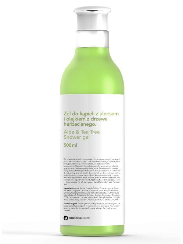 Гель для ванны с алоэ и маслом чайного дерева Botanicapharma Aloe & Tea Tree, 500 мл
Гель для ванны с алоэ и маслом чайного дерева Botanicapharma Aloe & Tea Tree, 500 мл