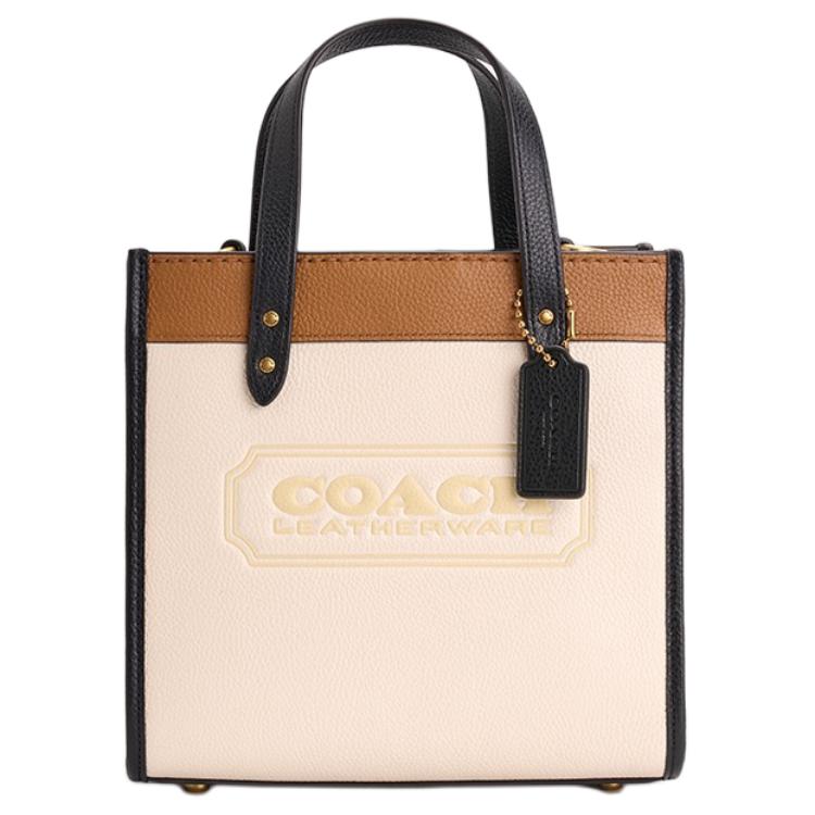 COACH Кожаная сумка тоут из коровьей кожи шоппер через плечо маленькая женская меловая белая