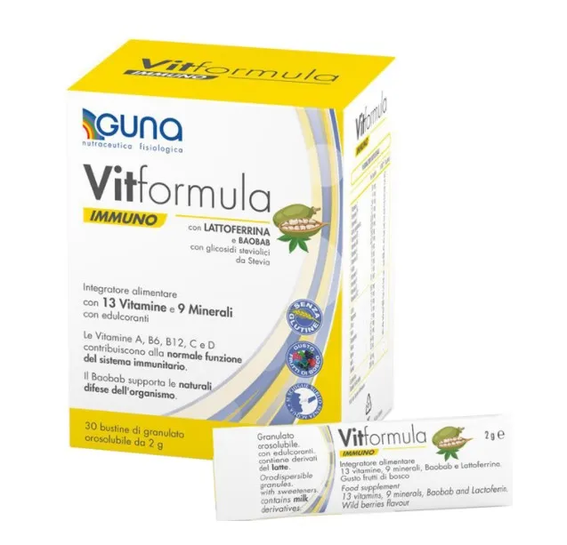 Витформула Иммуно 30 палочек по 2 г Иммунная система Guna
Витформула Иммуно 30 палочек по 2 г Иммунная система Guna