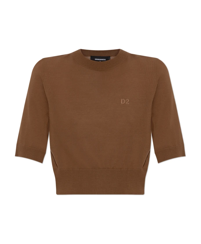 Шерстяная блузка с логотипом Dsquared2, коричневый
Шерстяная блузка с логотипом Dsquared2, коричневый