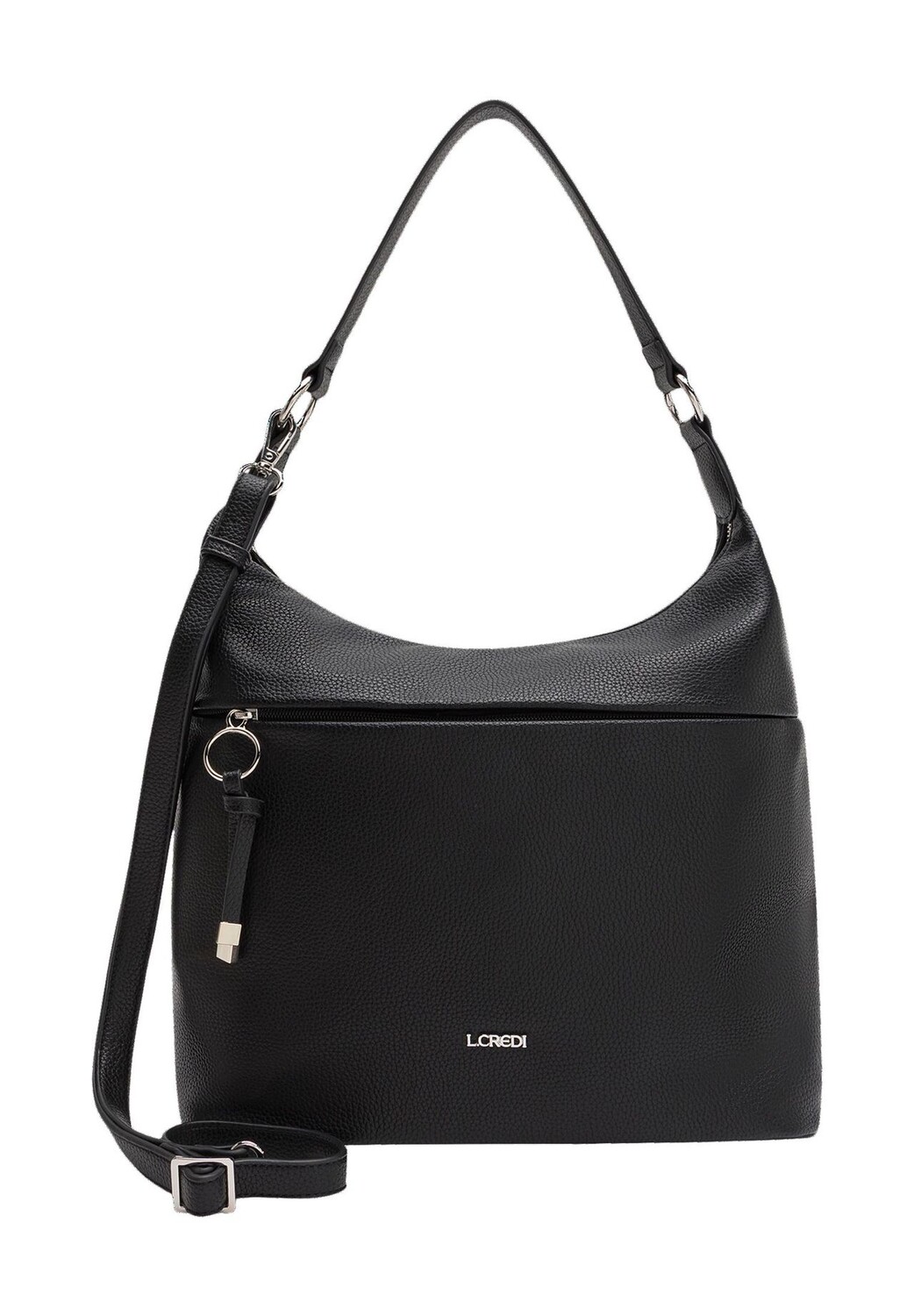 Женская сумка-хобо с эмблемой на молнии L.CREDI, черный
Женская сумка-хобо с эмблемой на молнии L.CREDI, черный
