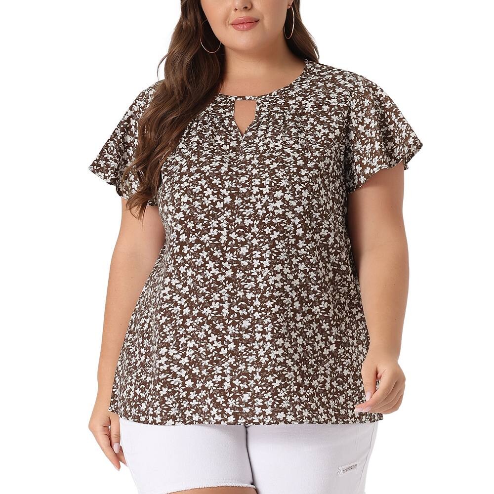 Женская шифоновая блузка больших размеров с цветочным принтом и расклешенными рукавами Agnes Orinda, коричневый
Женская шифоновая блузка больших размеров с цветочным принтом и расклешенными рукавами Agnes Orinda, коричневый