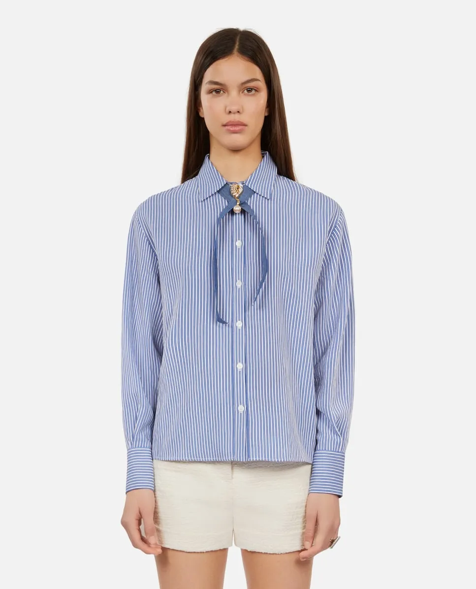 Женская полосатая рубашка с длинным рукавом The Kooples, синий
Женская полосатая рубашка с длинным рукавом The Kooples, синий