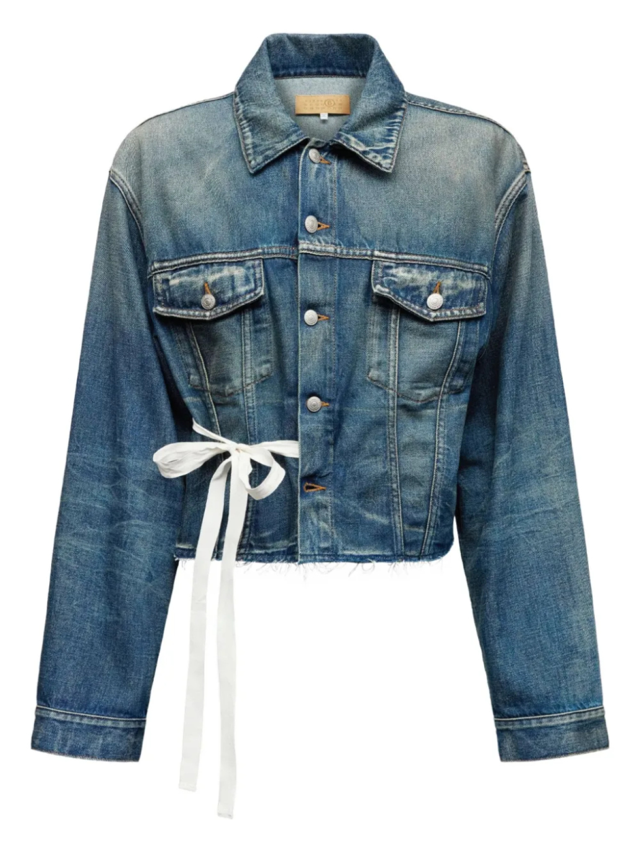 Джинсовая куртка с поясом MM6 Maison Margiela, синий
Джинсовая куртка с поясом MM6 Maison Margiela, синий