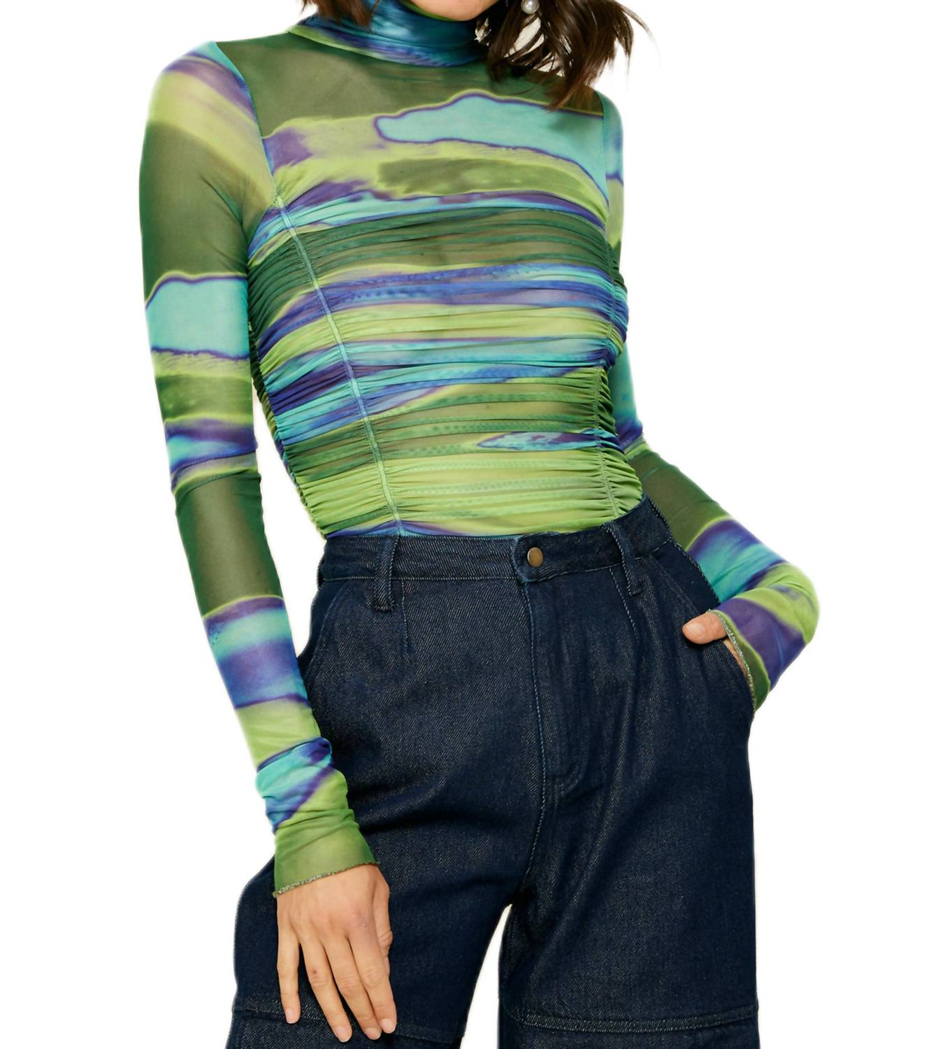 Синий топ-боди со сборками Joni Line and dot, синий
Синий топ-боди со сборками Joni Line and dot, синий