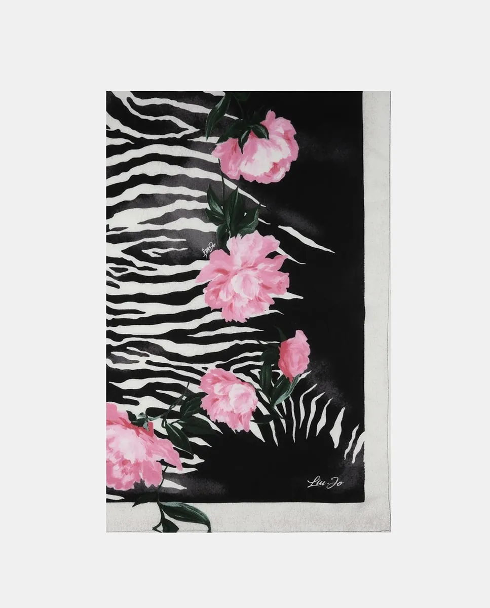 Шарф с рисунком зебры и цветов Liujo, черный
Шарф с рисунком зебры и цветов Liujo, черный