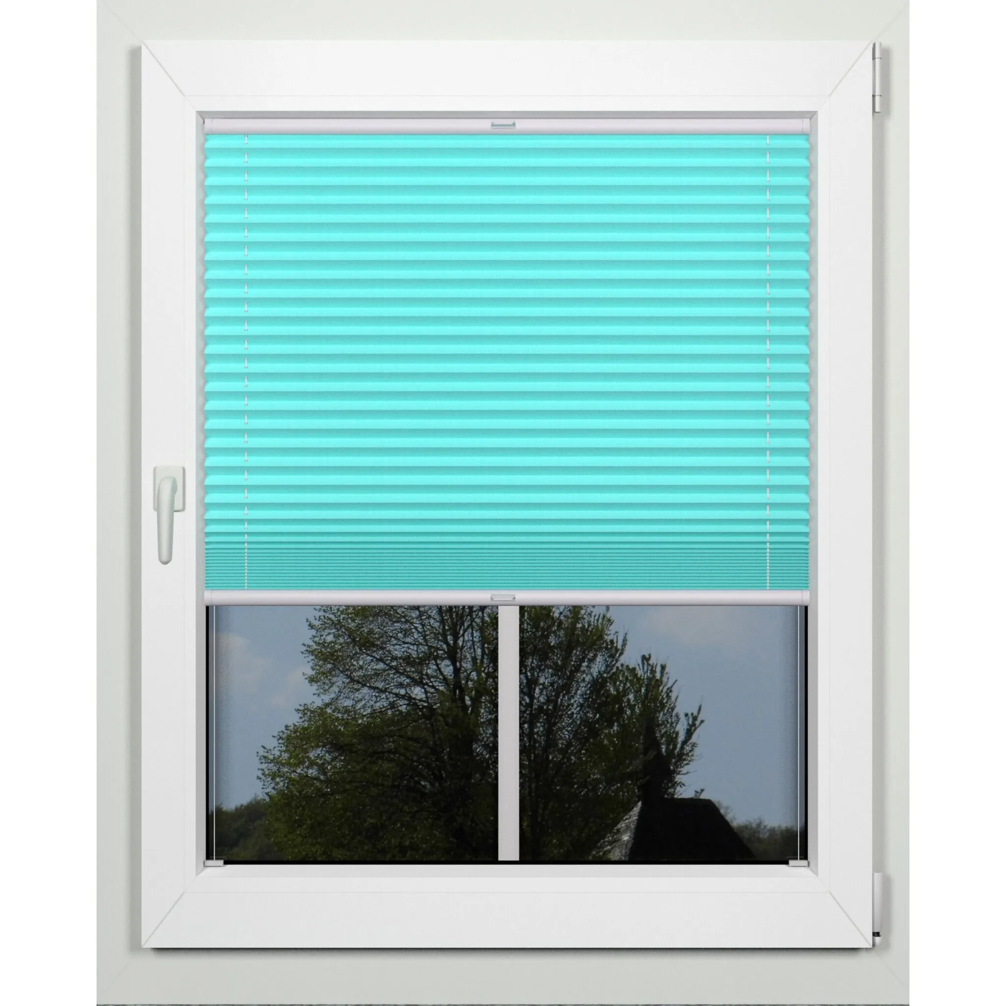 Жалюзи-плиссе Indeko «простые», светозащитные, с отверстием, натяжные, на заказ, цвет türkis + weiß
Жалюзи-плиссе Indeko «простые», светозащитные, с отверстием, натяжные, на заказ, цвет türkis + weiß